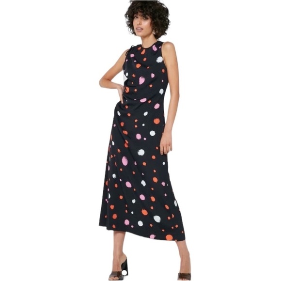NWT Ted Baker Lizzzee Ruched Side Detail Midi Dress - Picture 1 of 7